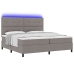 Cama con somier y colchón y LED Taupe 200x200 cm Tela
