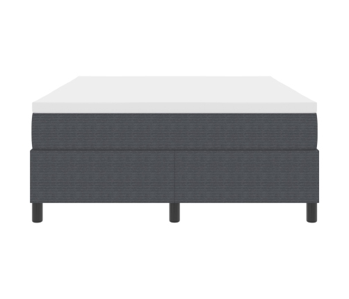 Cama Box Spring con Colchón Gris Oscuro 160x200 cm Tejido de corduroy