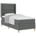 Cama con somier y colchón  Gris Oscuro 100x200 cm Tela