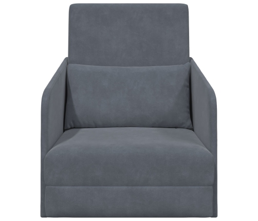 Sofá Cama  2-en-1 Gris Oscuro 65x80x83 cm Terciopelo