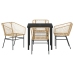 Set de Comedor de Jardín  de 5 Piezas en Poliratán Marrón