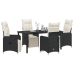 Set de Comedor de Jardín de 5 Piezas con Cojines Negros