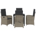 Set de Comedor de Jardín de 5 Piezas  con Cojines de Rattan Poliéster Gris