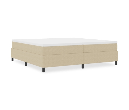 Cama Box Spring  Verde Claro Gris 200x200 cm Tela de Pana