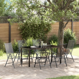 Conjunto de Comedor Jardín  de 7 piezas Antracita
