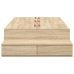 Cama con almacenamiento  Roble Sonoma Madera sólida, Madera compuesta