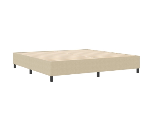 Cama Box Spring  Verde Claro Gris 200x200 cm Tela de Pana
