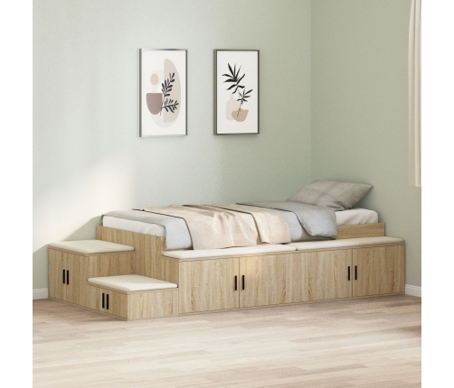 Cama de Almacenamiento Roble Sonoma 80x200 cm