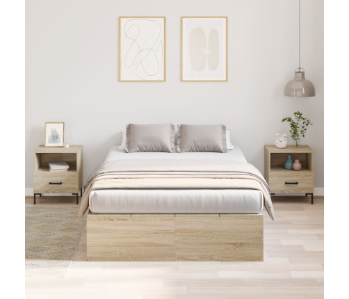 Estructura de Cama con Almacenamiento  Sonoma Roble 120x200 cm