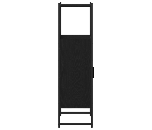 Armario de baño  Negro Roble 33x33x120,5 cm Madera elaborada
