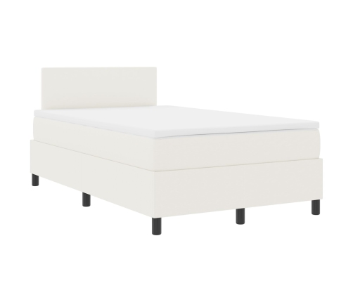 Cama con Box Spring  con Colchón Crema 120x200 cm Tela de Pana