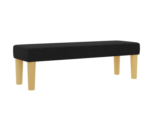 Cama con somier y colchón negro 140x200 cm tela