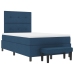Cama con Box Spring y Colchón Azul 120x200 cm Tela