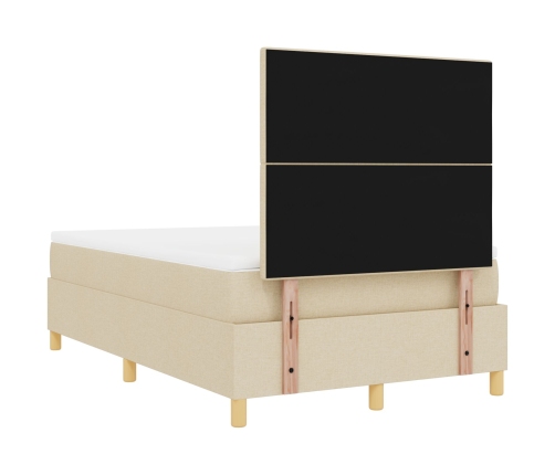 Cama con somier y colchón crema 120x200 cm tela