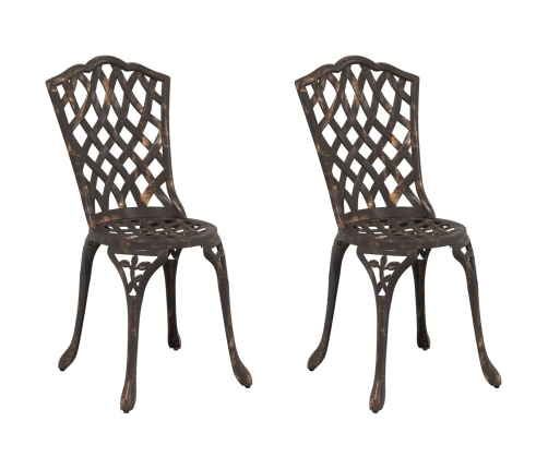 Sillas de Jardín  2 pcs Bronce de Aluminio Fundido