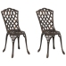 Sillas de Jardín  2 pcs Bronce de Aluminio Fundido