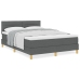 Cama Box Spring  con colchón gris oscuro 160x200 cm tela