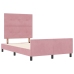 Estructura de Cama de Terciopelo Rosa  120x200 cm