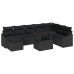Conjunto de Sofá de Jardín  Conjunto de 9 Negro Ratán, Poliéster