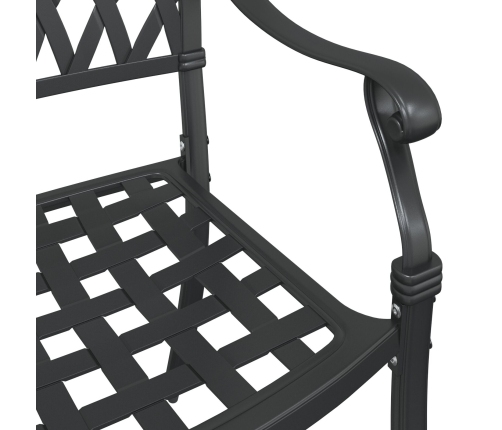 Sillas de jardín  2 piezas Negro de aluminio fundido