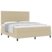 Cama con Box Spring  con Colchón Verde Claro Gris Super King Tela de Corduroy