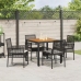 Juego de Comedor Set de 4 Negro Metal, Ratán Duradero