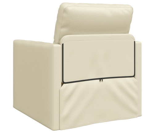 Sofá cama 2 en 1 crema 74x77x81 cm cuero sintético