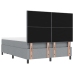 Cama con Box Spring  con Colchón y Banco Gris Claro 160x200 cm Tela