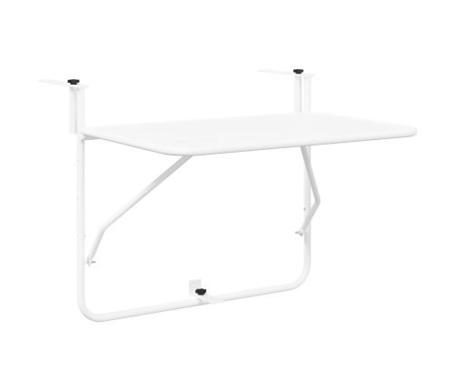 Mesa de Balcón Colgante  Plegable Blanca 60x40 cm Acero