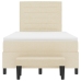 Cama Box Spring con Colchón y Banco Crema 120x200 cm Tela
