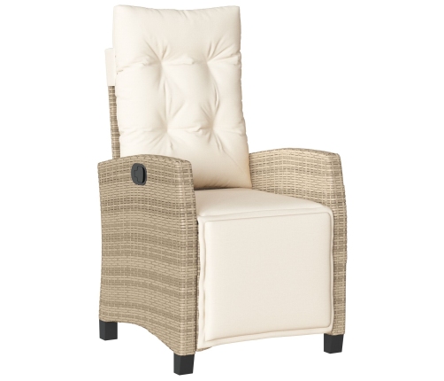 Conjunto de Comedor de Jardín de 7 Piezas Beige Rattan Poliratán