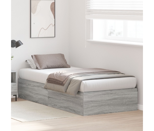 Cama con almacenamiento  Marco Gris Sonoma 80x200 cm
