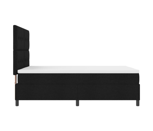 Cama con Somier  con Colchón Negra 140x200 cm Tela