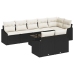 Conjunto de Sofá Jardín  Set de 9 Negro, Crema Ratan Polimérico