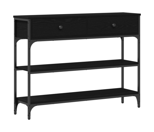 Mesa de Consola  Negro Roble 100x25x75 cm Madera Ingenierizada y Acero