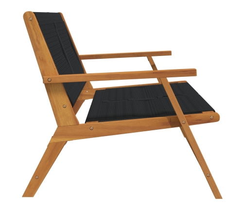 Banco de Jardín  Negro 76x122x73 cm Madera Sólida de Acacia