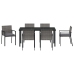 Conjunto de Comedor de Jardín de 7 Piezas Gris Poliratán