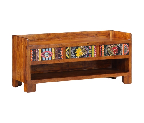 Banco para zapatos  100x35x45 cm de madera maciza de acacia