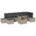 Conjunto de Sofá de Jardín  8 Piezas Gris Mimbre