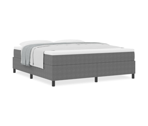 Cama con Somier  con Colchón Gris Claro Super King Tela de Corduroy