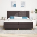 Cama con Box Spring  Marrón Oscuro 200x200 cm Tela
