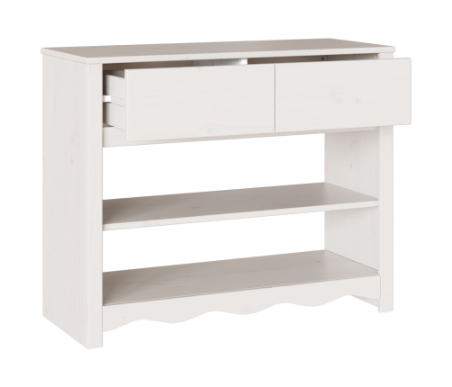 Mesa Consola  ""DRAMMEN"" Blanca 89,5x37x73 cm Madera Sólida de Pino