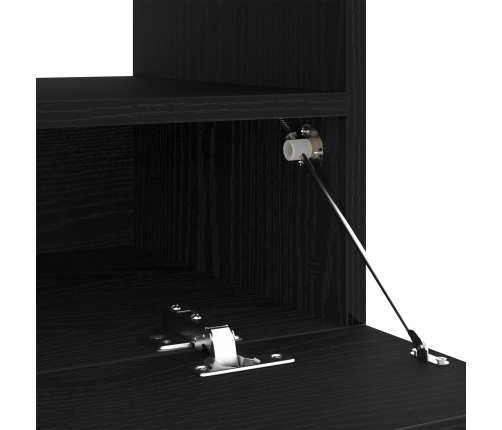 Mueble de TV  con luces LED en roble negro, 80x35x40 cm, de madera