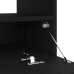 Mueble de TV  con luces LED en roble negro, 80x35x40 cm, de madera