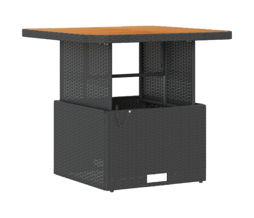 Conjunto de Comedor de Jardín de 3 Piezas con Cojines VidaXL Ratán Poliéster Acacia Negro