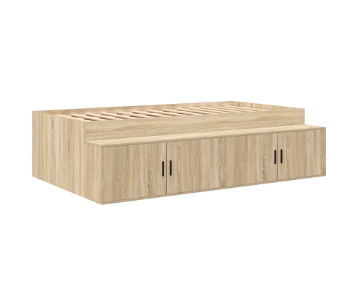 Cama con almacenamiento  Roble Sonoma 100x200 cm