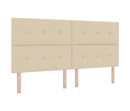 Cama de Box Spring con Colchón Crema 200x200 cm Tela
