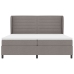 Cama con somier  y colchón taupe 200x200 cm en tela
