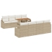 Set de Comedor de Jardín de 9 Piezas con Cojines Beige Rattan Acacia