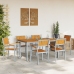 Conjunto de Comedor de Jardín  7 Piezas Gris Metal Resistente